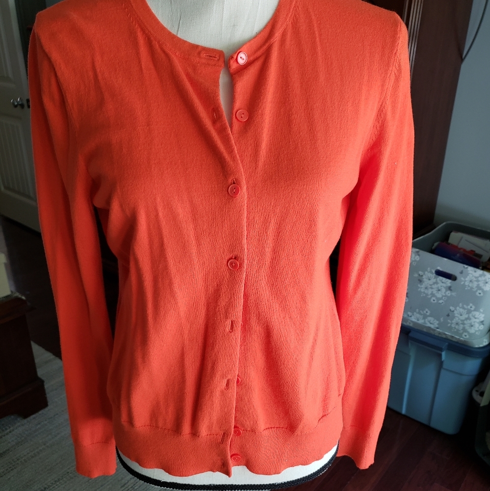 Ann Taylor Cardigan Orange